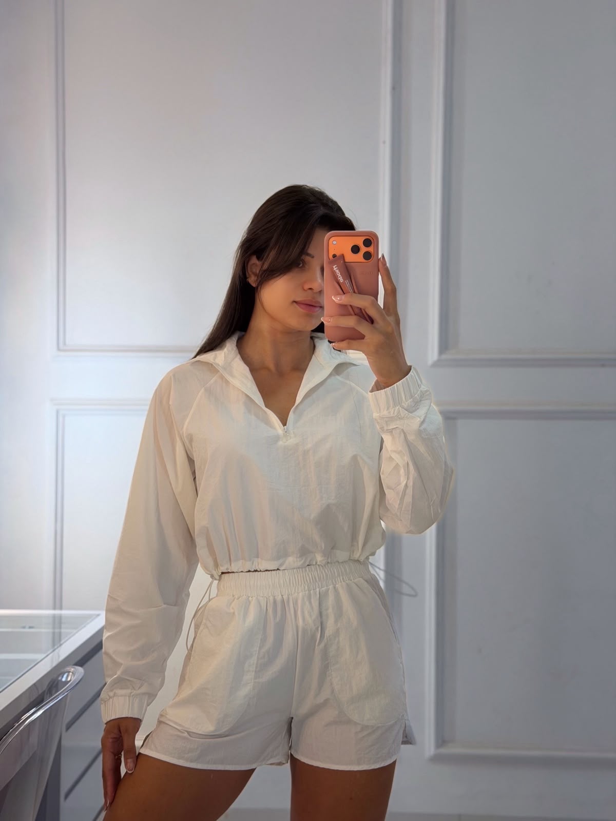 Conjunto Corta Vento Off-white