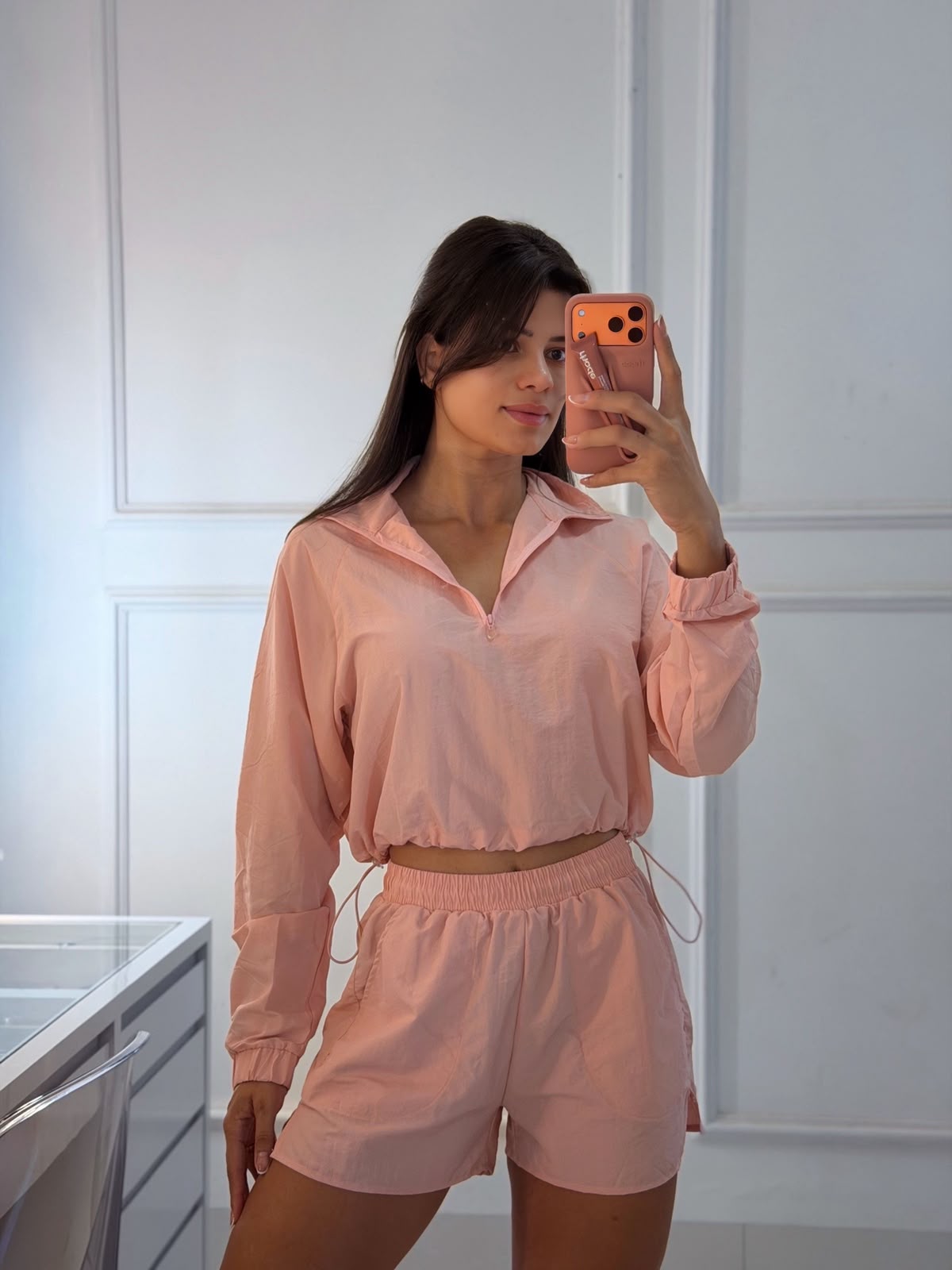 Conjunto Corta Vento Salmão