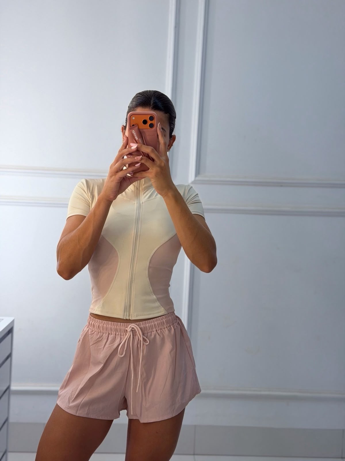 Conjunto Short Duplo Rosa Claro