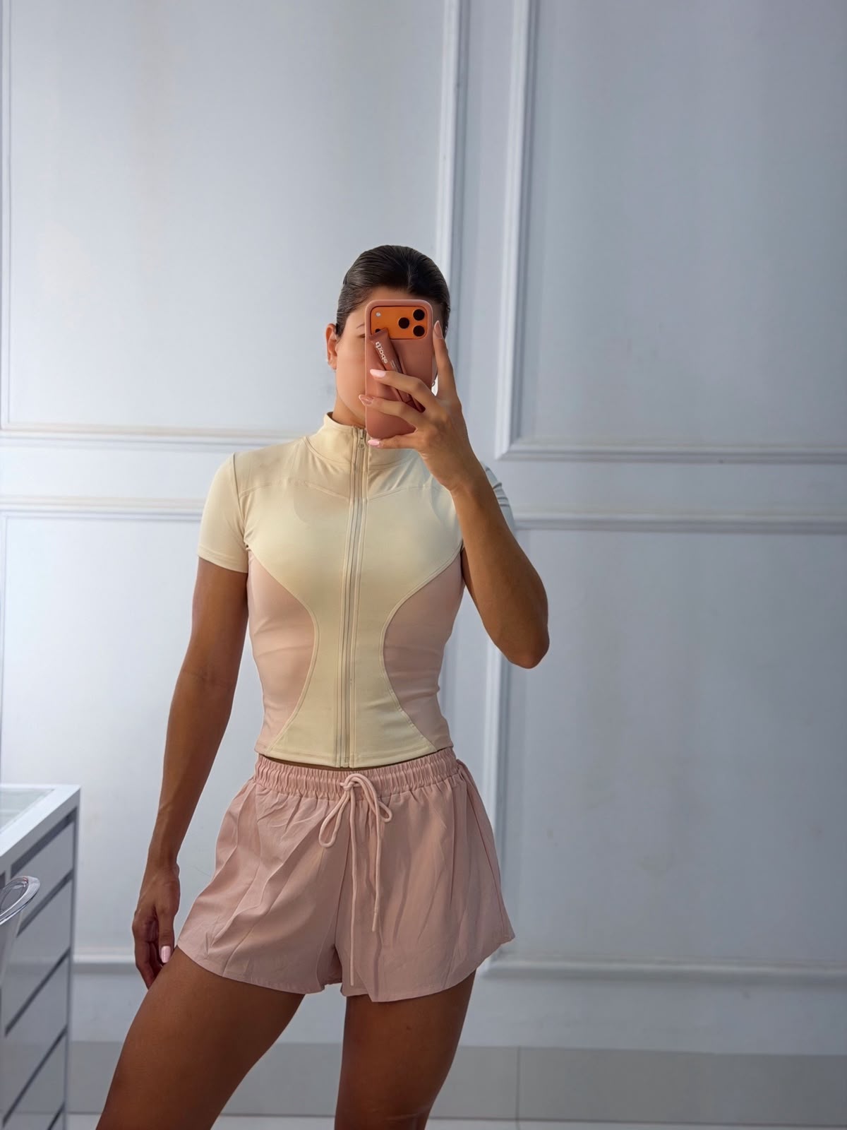 Foto 4 de Conjunto Short Duplo Rosa Claro