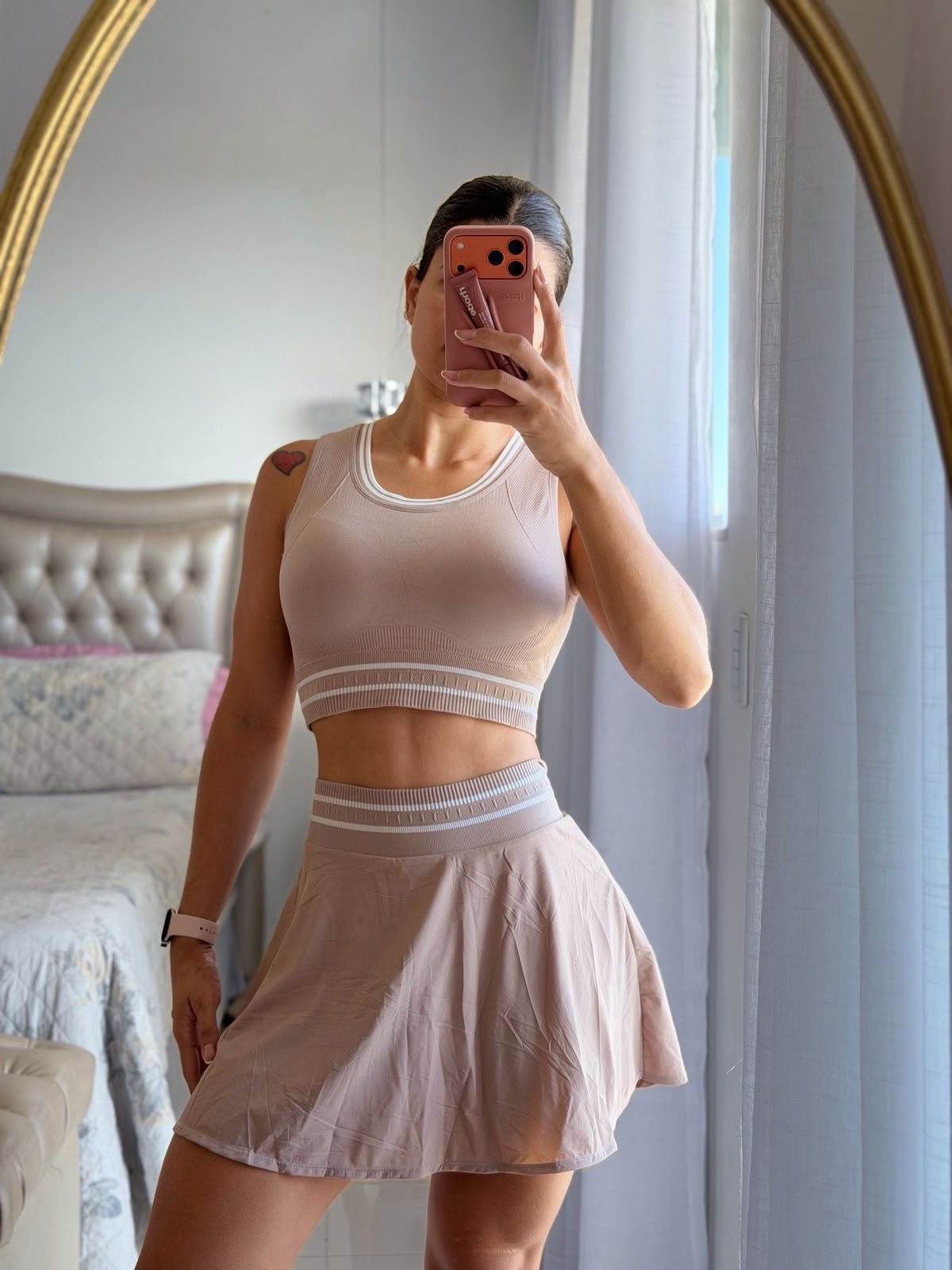Conjunto Short Saia Canelado Nude